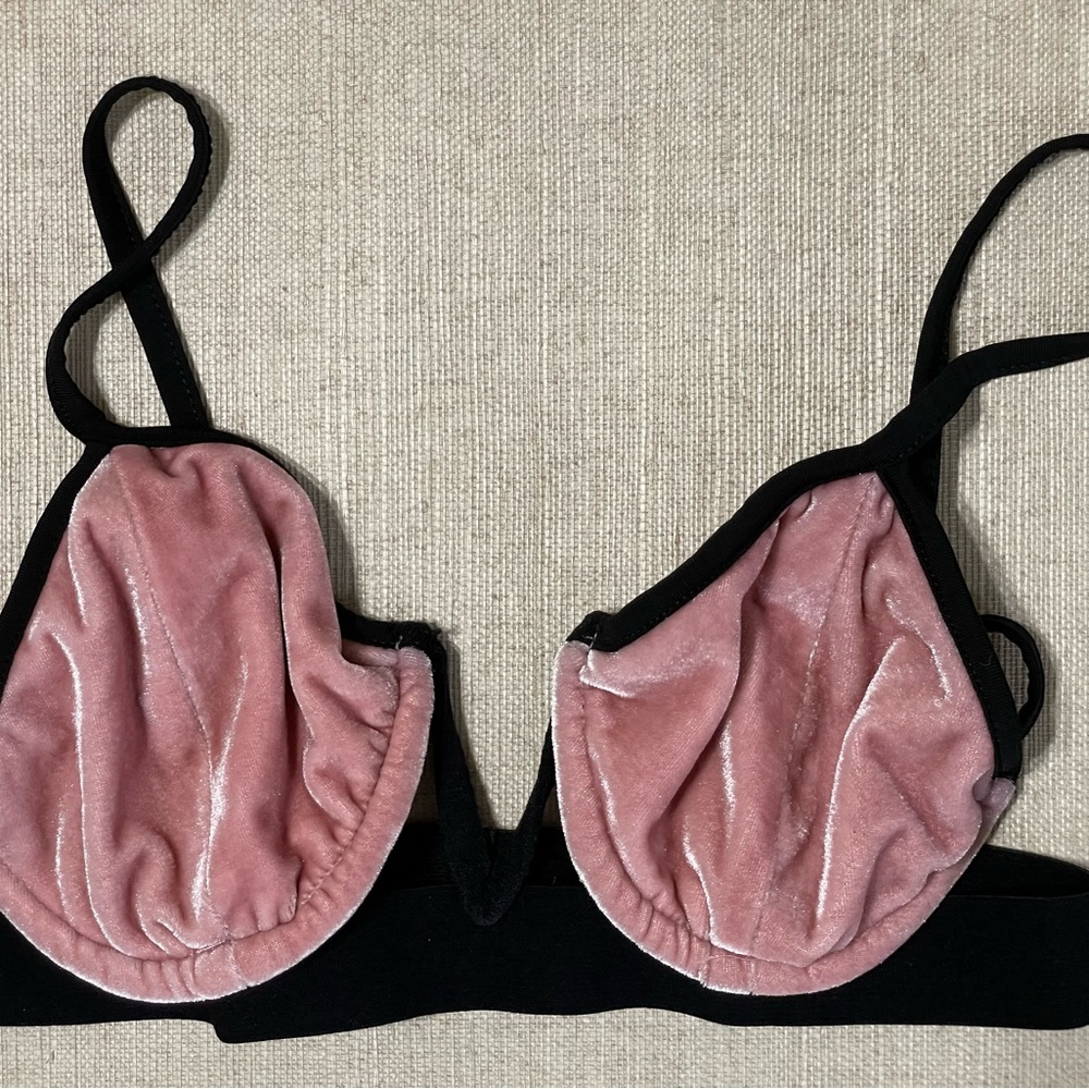 Rehab Velvet Pink and Black Bra